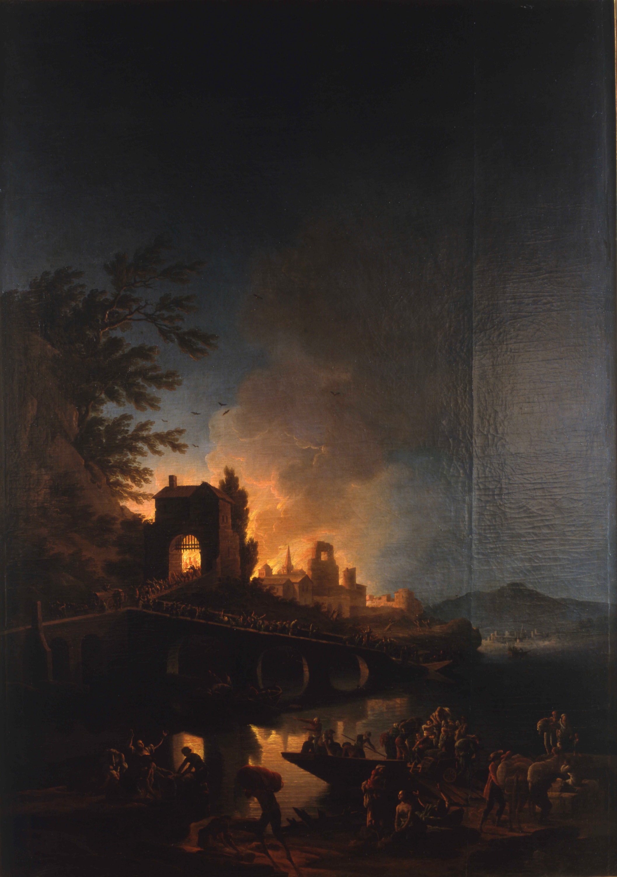 Henry d'Arles, Village en feu sous un orage la nuit